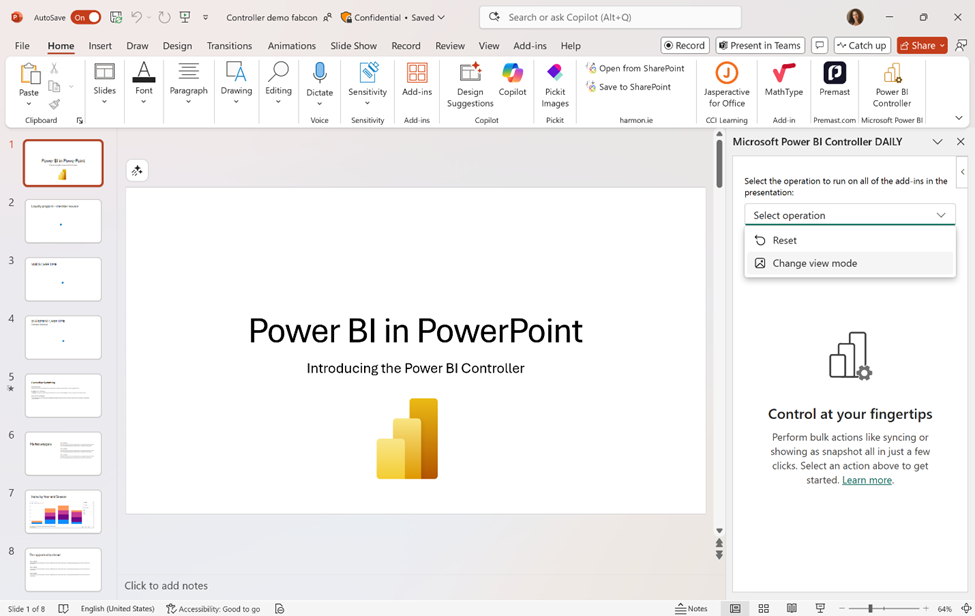 Contrôleur PowerPoint – capture Power BI Octobre 2025