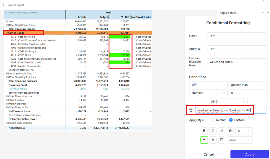 Visuel Financial Reporting Matrix 8.2