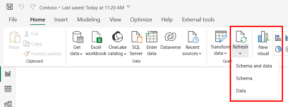 Actualisation à la carte – capture Power BI Septembre 2025