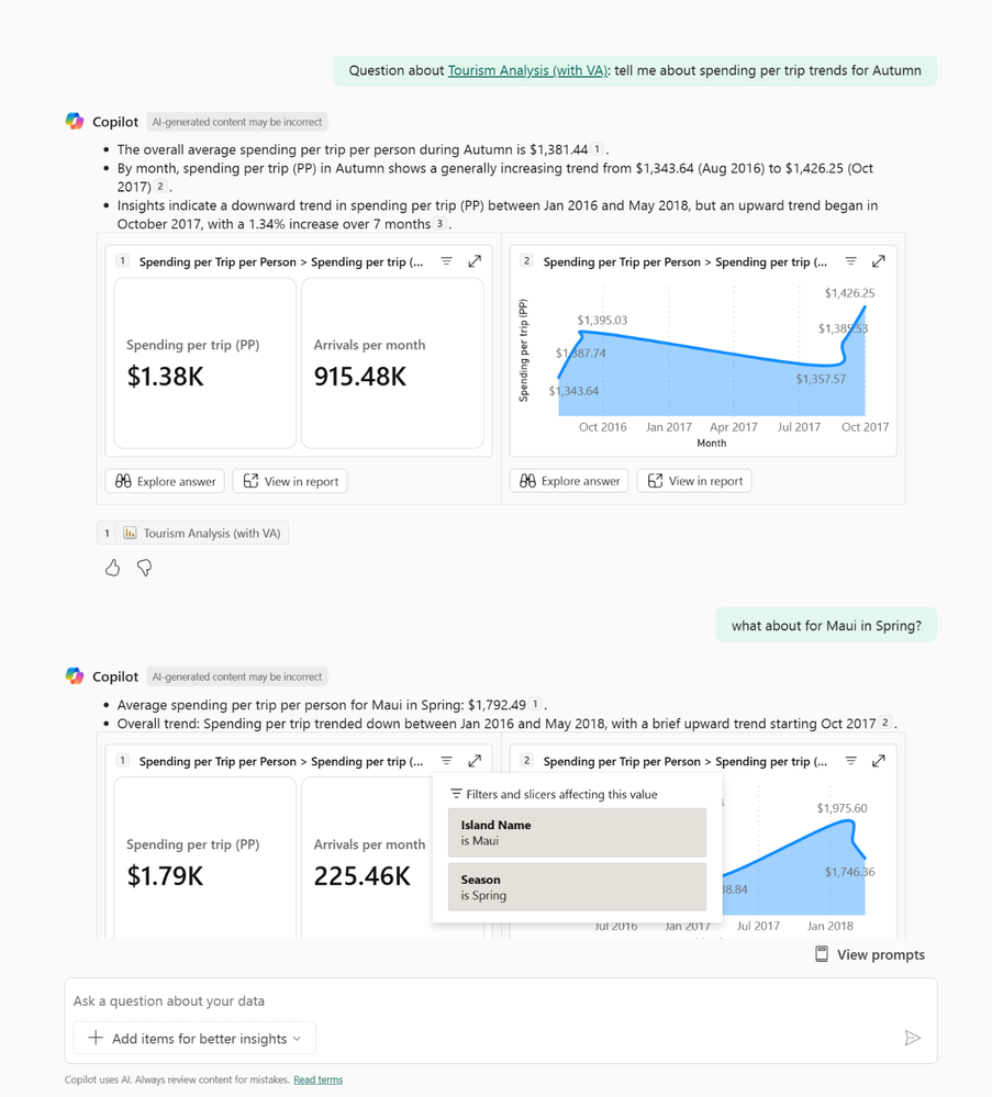 Copilot autonome filtré – capture Power BI Août 2025