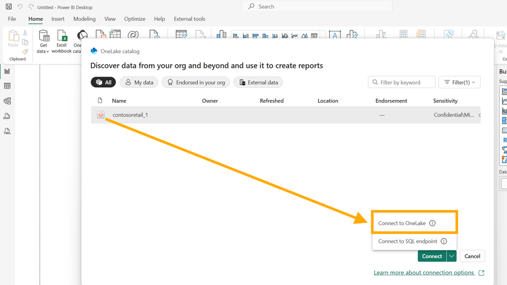 Direct Lake & Databricks – capture Power BI Août 2025