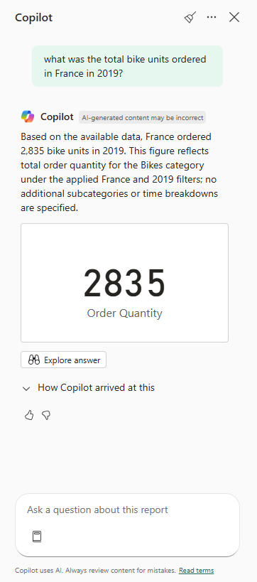 Nouveau volet Copilot – capture Power BI Mars 2026