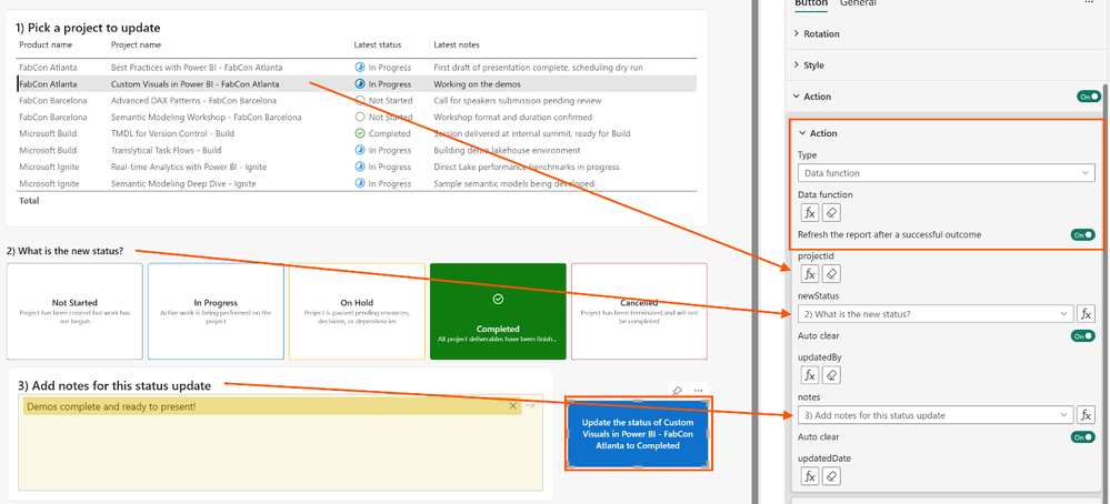 Translytical Task Flows – capture Power BI Mars 2026