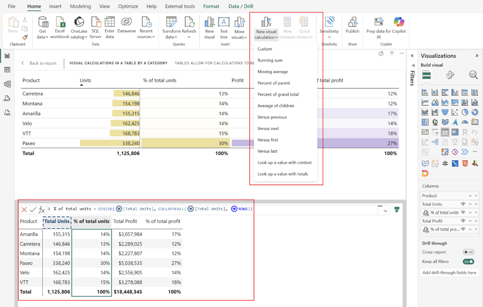 Calculs de visuels en GA – capture Power BI Mai 2026