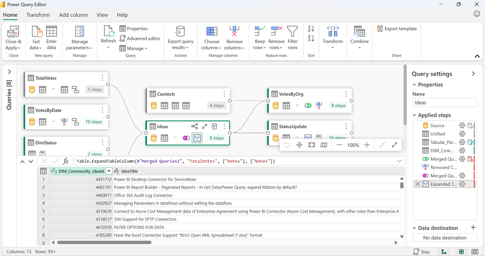Nouvel éditeur Power Query – capture Power BI Septembre 2026