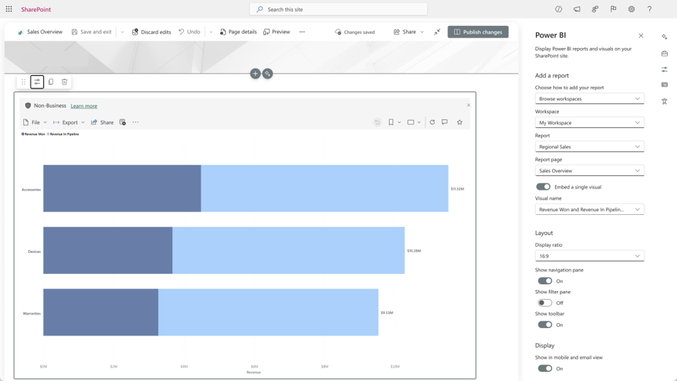 Intégration SharePoint – capture Power BI Août 2026