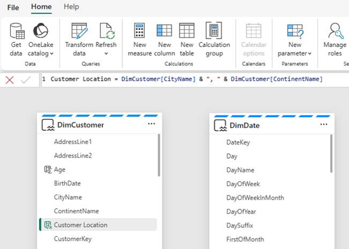 Direct Lake + colonnes DAX – capture Power BI Août 2026