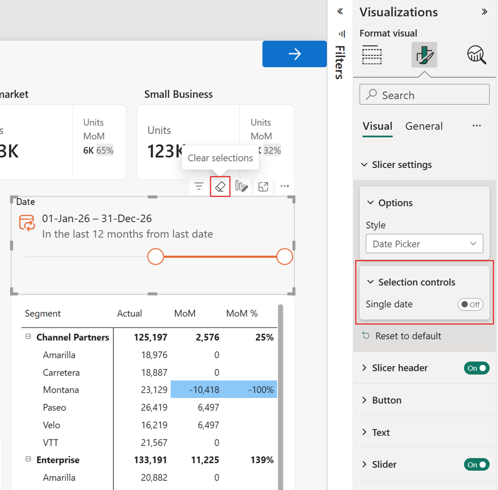 Sélecteur de dates GA – capture Power BI Août 2026