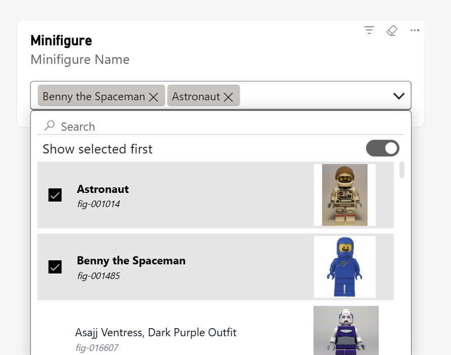 Segment liste déroulante – capture Power BI Octobre 2026